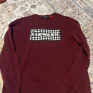 Airwalk Red Crewneck Sweater with Graphic Design